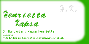 henrietta kapsa business card